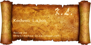 Kedves Lajos névjegykártya